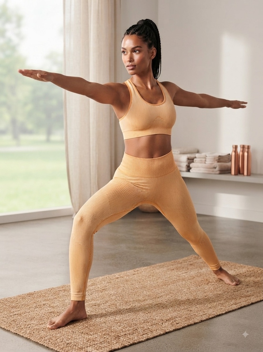 Forever 21 Seamless Ribbed High-Waist Leggings - Golden Yellow